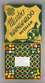Vintage Marbo Kangaroo Game with Swirl Marbles