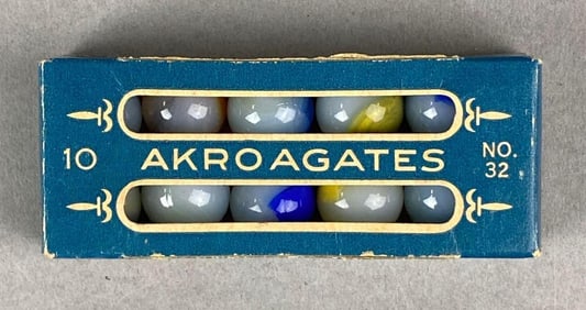 Vintage Box of Akro Agates No.32 Marbles