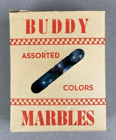 Vintage Box of Buddy Assorted Colors Marbles