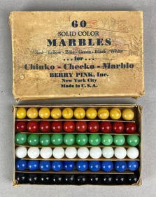 Vintage Box of Solid Color Marbles