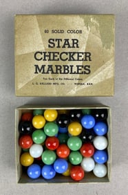 Vintage Box of Star Checker Marbles