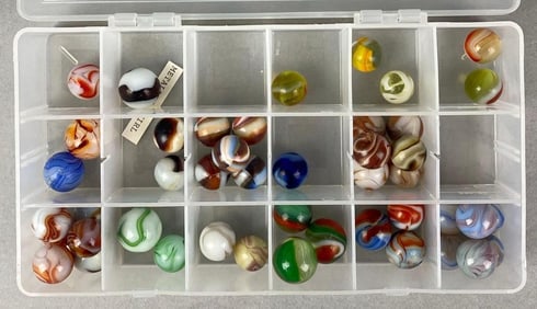 Group of Vintage Swirl Marbles
