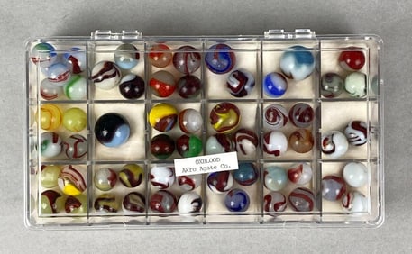 Group of Vintage Akro Agate Oxblood Marbles