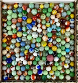 Large Group of Assorted Vintage Marbles