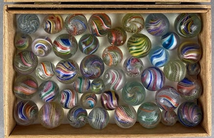 Group of German Made Swirl Marbles