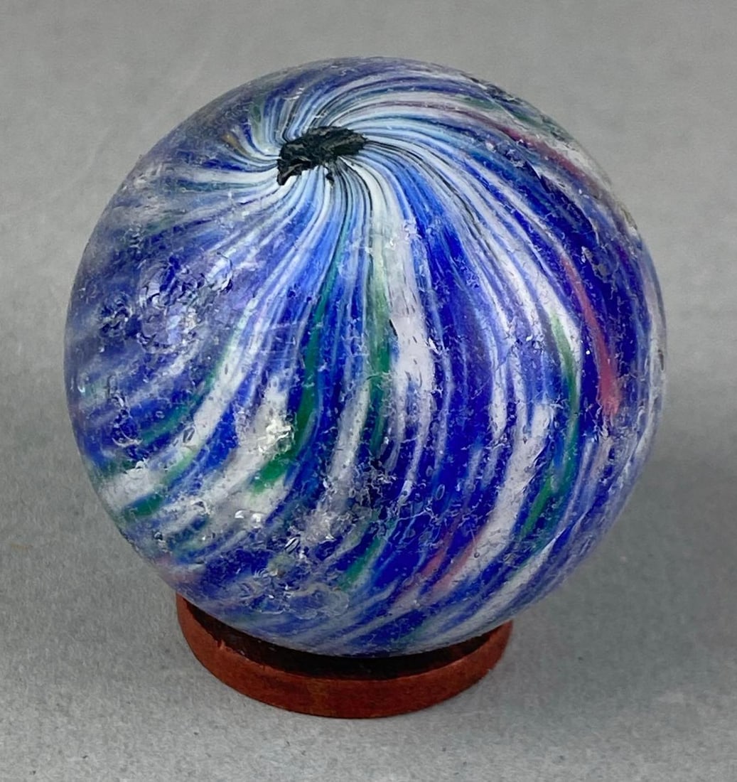 Antique German Onionskin Glass Shooter Marble (1 of 2)