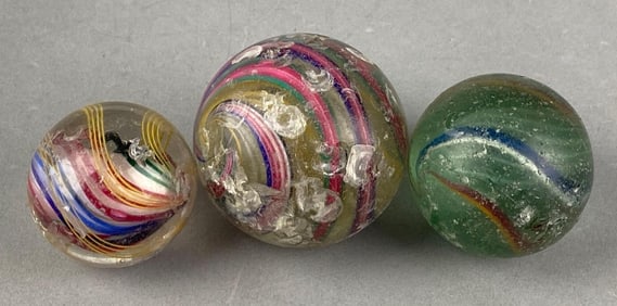 Group of 3 Vintage Glass Marbles