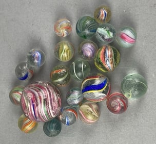 Group of Assorted Glass Marbles