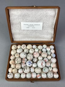 Group of 50+ Antique Assorted Chinese Glazed Marbles