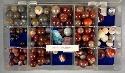 Group of Assorted Agate Marbles and More