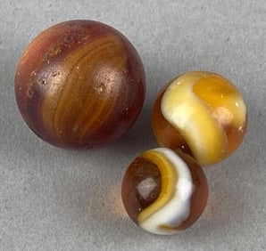 Group of 3 Vintage Glass Marbles