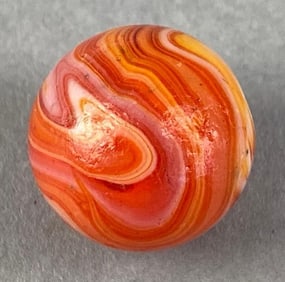 Peltier Glass Co. Orange Slag Glass Marble