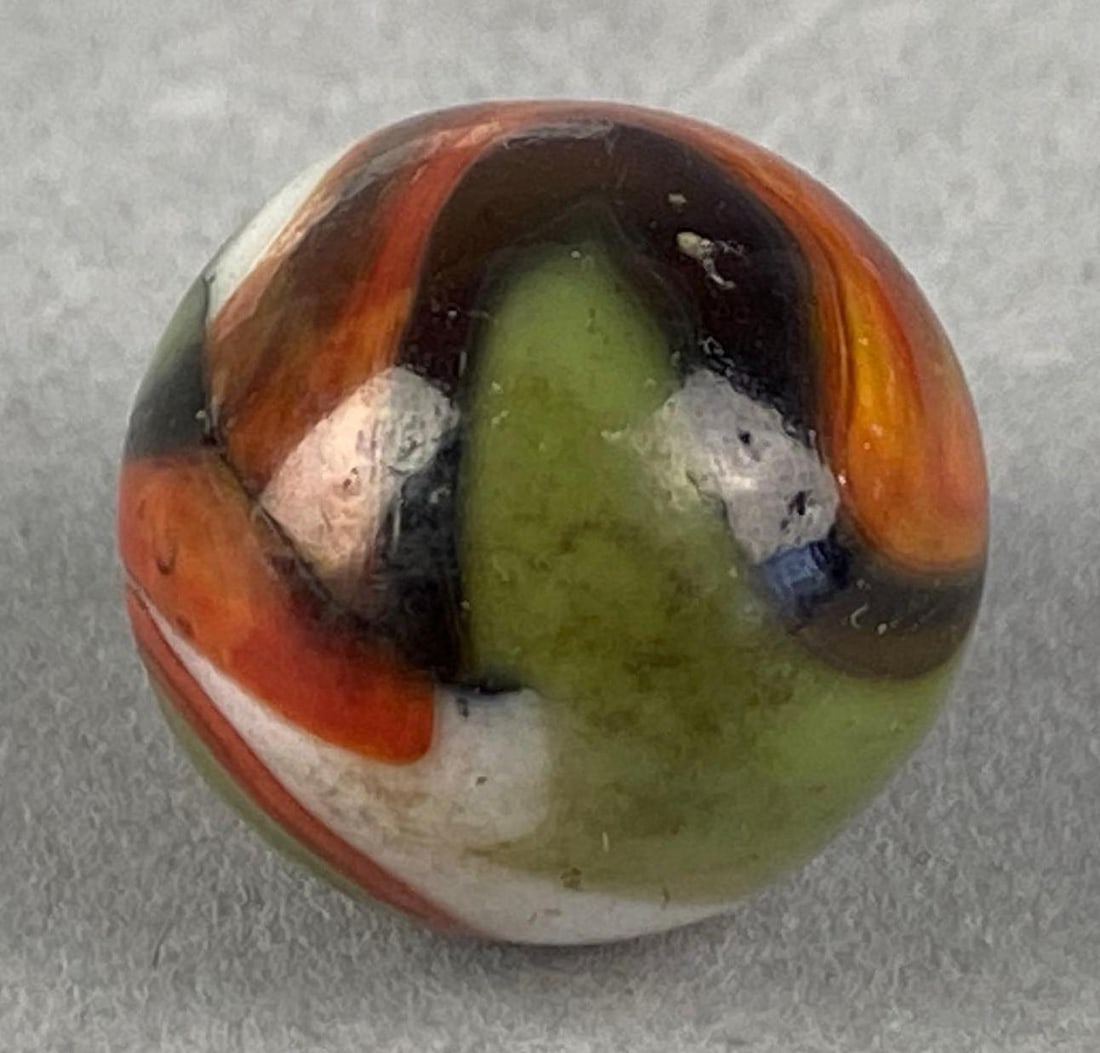 Peltier Glass Co. Glass Marble: Ottawa Illinois, measures .72”