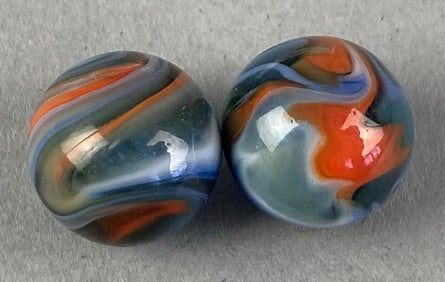 Group of 2 Peltier Glass Co. Glass Marble