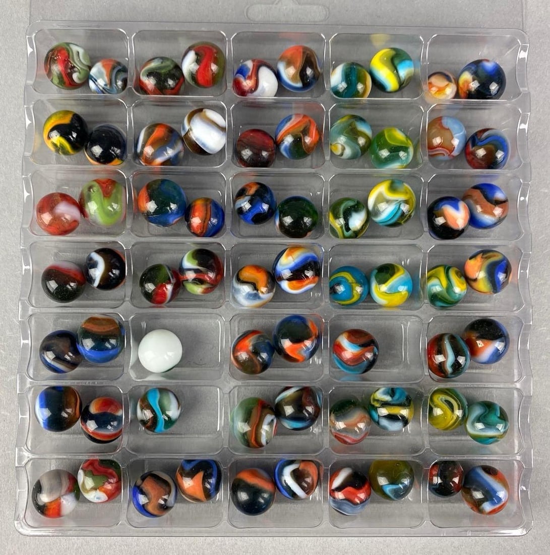 Group of 60+ Assorted Peltier Glass Co. Glass Marbles (1 of 3)