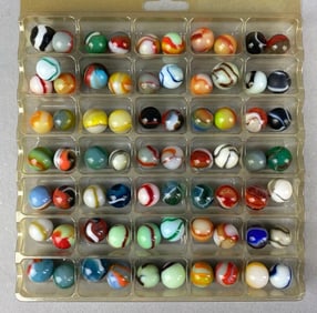 Group of 60+ Assorted Peltier Glass Co. Glass Marble