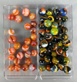 Group of Peltier Glass Co. Assorted Glass Marbles