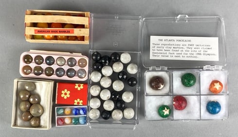 Group of Assorted Glass/Pottery Marbles