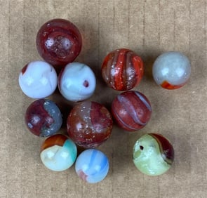 Group of Akro Onyx Marbles