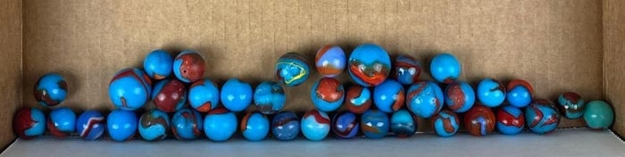 Group of Superman Swirl from Peltier Glass Factory Ottawa, Illinois