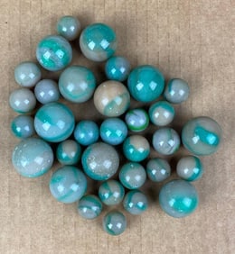 Group of Muddy Marbles from Peltier Glass Factory Ottawa, Illinois