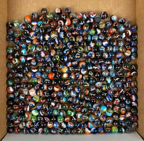 Group of Rainbow Marbles from Peltier Glass Factory Ottawa,Illinois