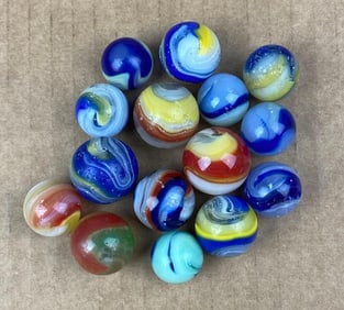 Group of 1928 Akro Agate Popeye Marbles