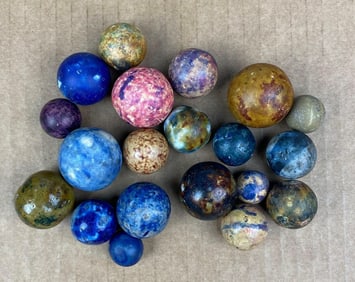 Group of Early 19th Century Clay and Limestone Marbles