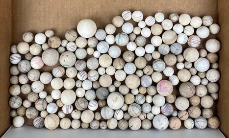 Group of China Unglazed Line Marbles