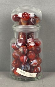 Group of Red Slag Marbles