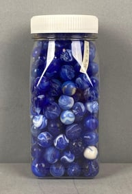 Group of Blue Slag Marbles