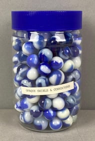 Group of Opaque and Corkscrew Marbles