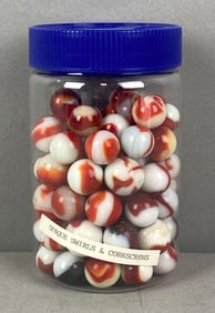 Group of Opaque Swirl and Corkscrew Marbles