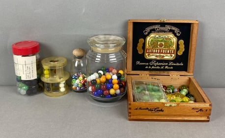 Group of Assorted Marbles and More