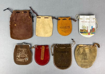 Group of 8 Vintage Marble Bags