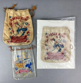 Group of 3 Vintage Marble King Marble Bags