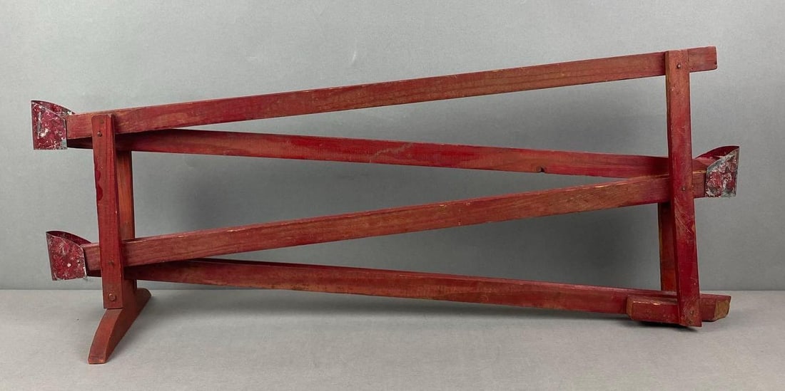 Antique Marble Run: Measures H 11 1/4 x W 28 x D 7 3/4 inches.