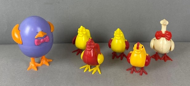 Group of 6 Wind Up Bird Toys