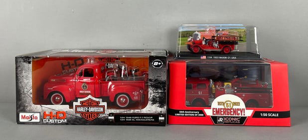 Group of Die-Cast Fire Trucks