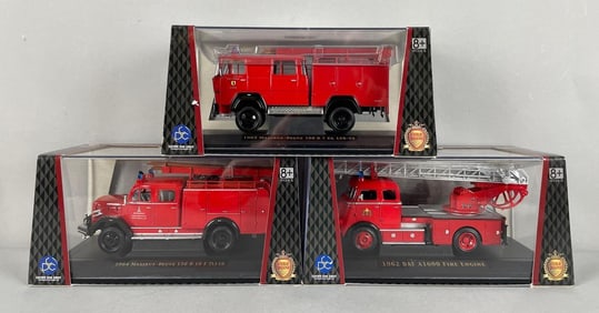 Group of Lucky Signature Series Die-Cast Fire Trucks