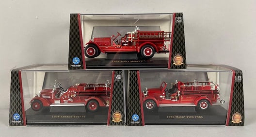 Group of Lucky Signature Series Die-Cast Fire Trucks