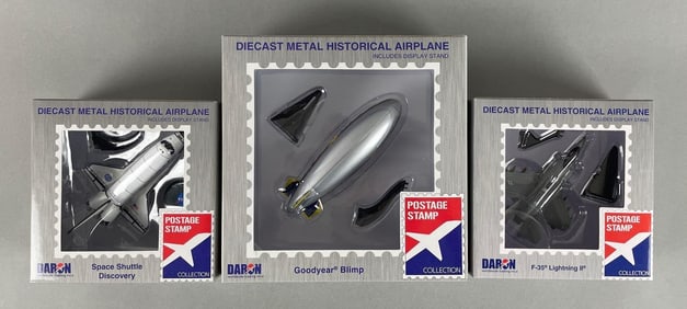 Group of Daron Postage Stamp Die-Cast Historic Airplanes