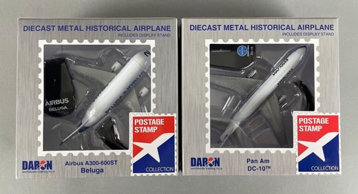 Group of 2 Daron Postage Stamp Die-Cast Historic Airplanes