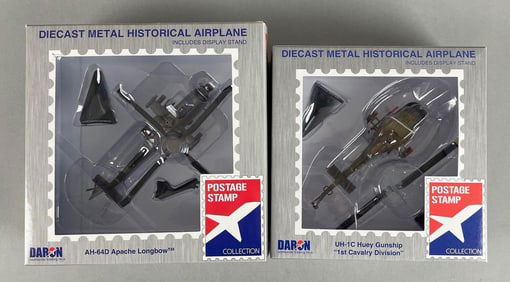 Group of 2 Daron Postage Stamp Die-Cast Historic Helicopters