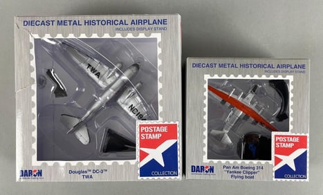 Group of 2 Daron Postage Stamp Die-Cast Historic Airplanes