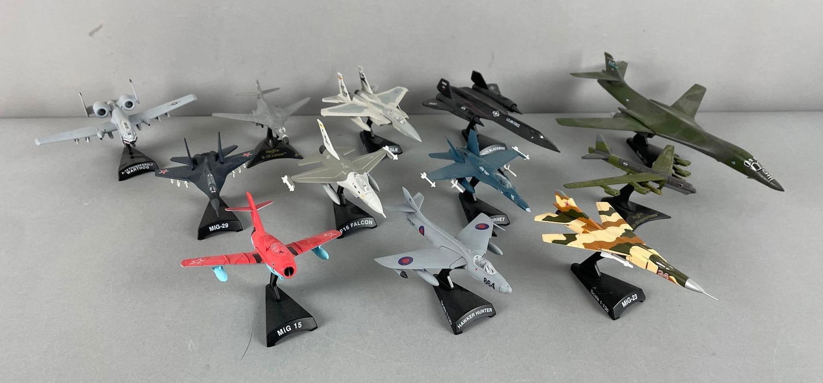 Group of Die-Cast Airplanes with Stands (1 of 2)