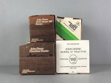 Group of 4 ERTL John Deere Die-Cast Tractors