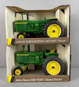Group of 2 Ertl 1961 John Deere 4010 Pressed Steel Tractors