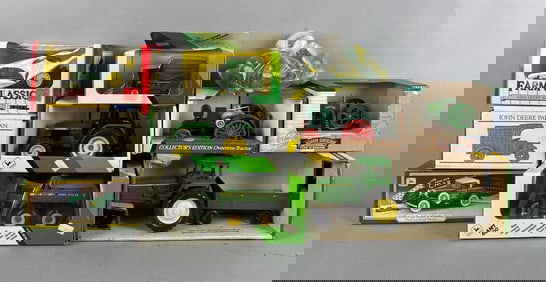 Group of Die-Cast John Deere Tractors and More