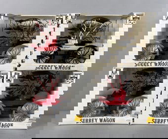 Group of Scale Models Die-Cast Case Surrey Wagons